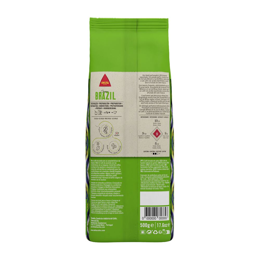 DELTA Kawa ziarnista Delta Brazil, 500 g, intensywność 9