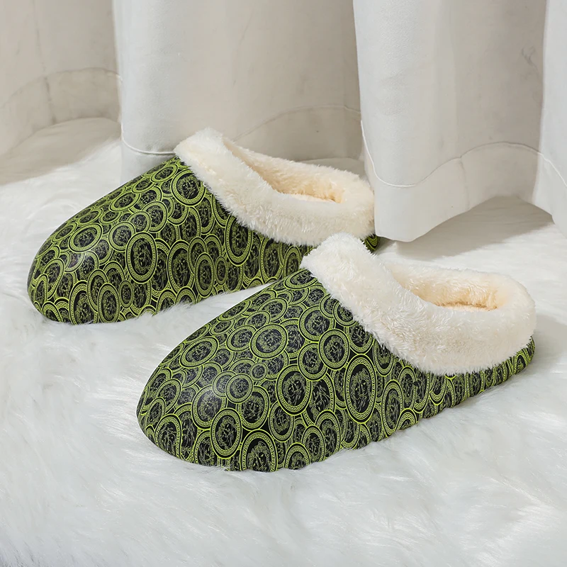 Men Slippers Men Casual Thick Bottom Winter Footwear Plus Velvet Keep Warm Lightweight Flexible Hiking Waterproof Comfortable