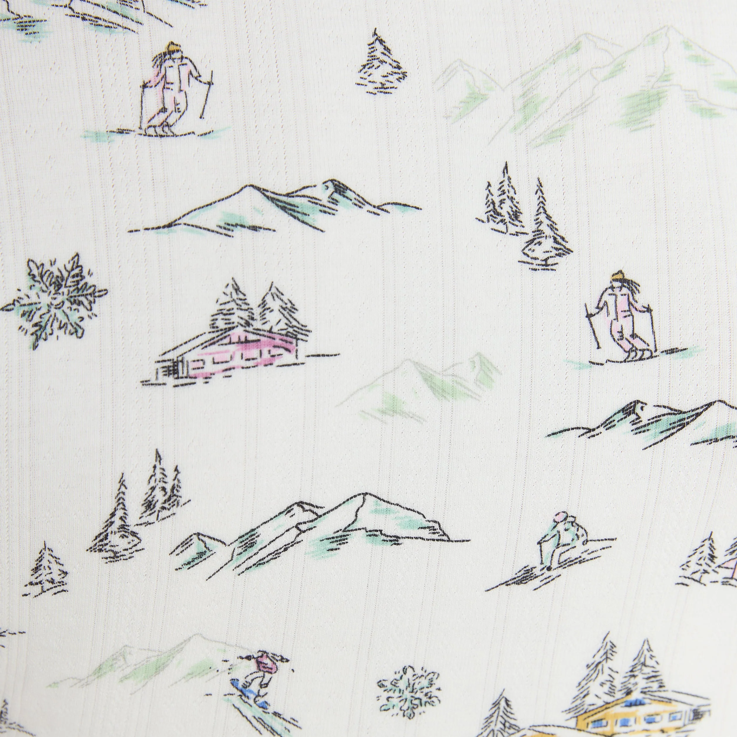 Alpine Dreams Pointelle Romper - Ski Print