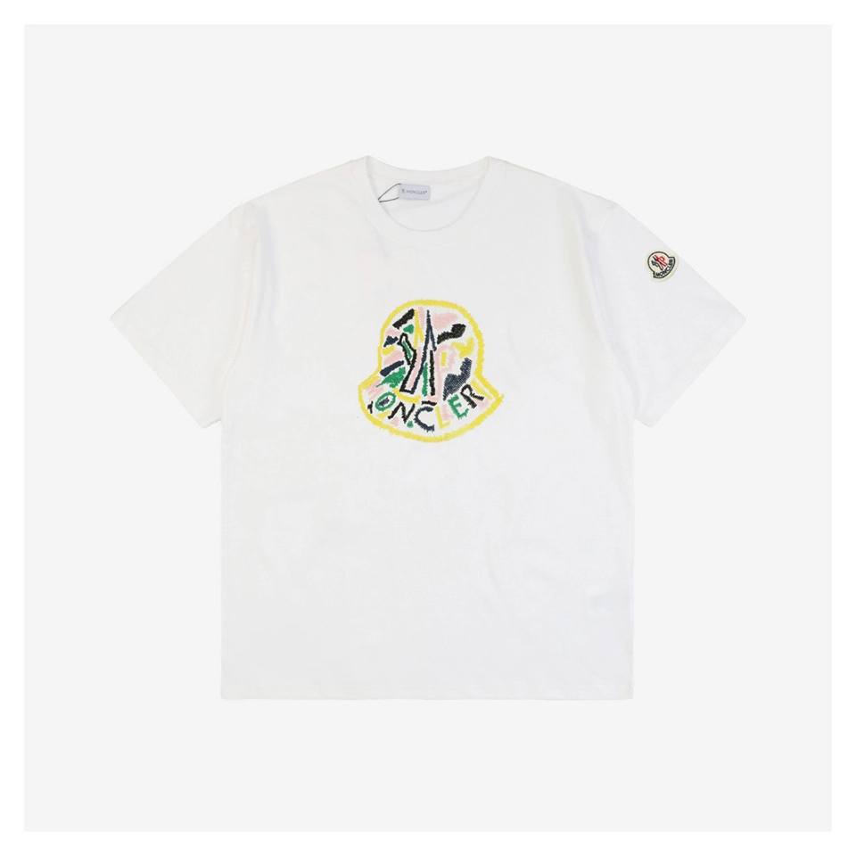 Mxxcler Colorful MK Large Embroidered Logo T-Shirt (Black/White)