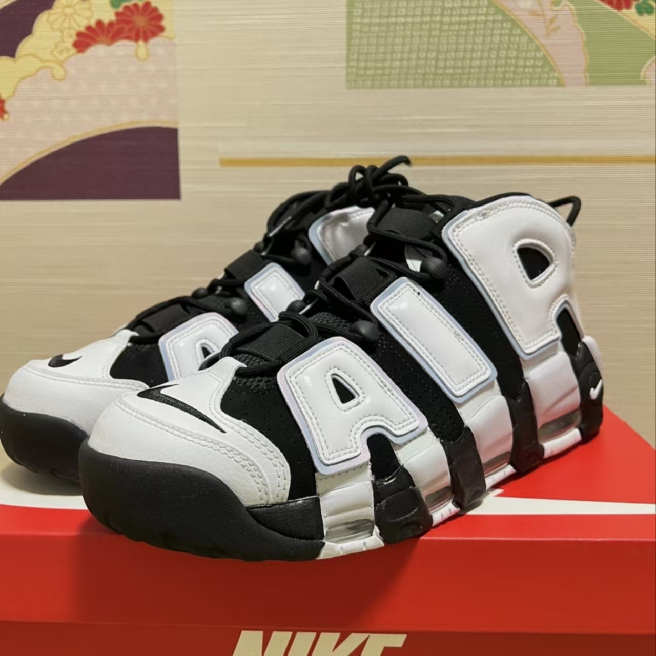 Nike Air More Uptempo Black White Light Blue