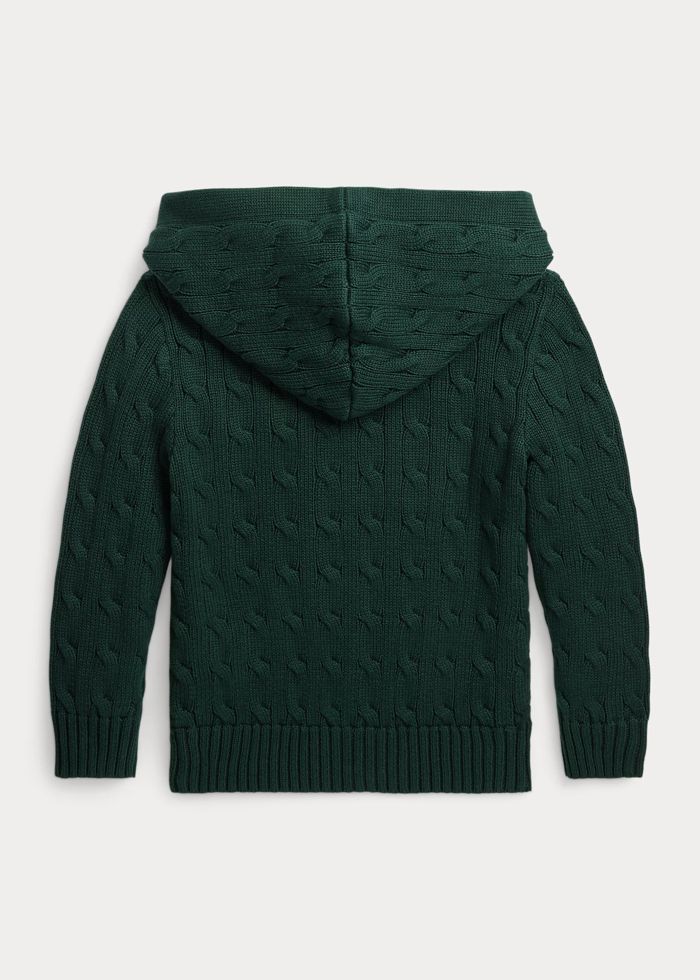 Cable-Knit Cotton Hooded Sweater