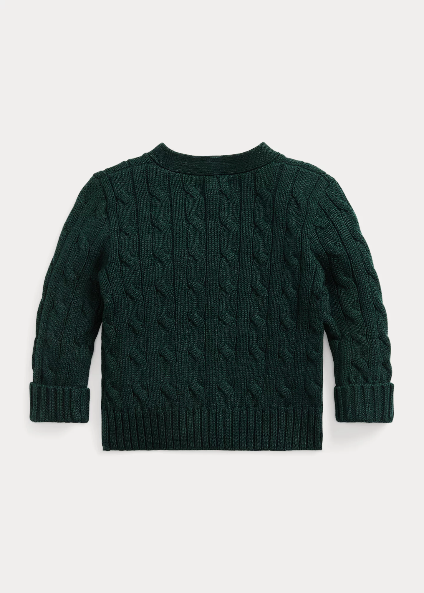 Cable-Knit Cotton V-Neck Cardigan