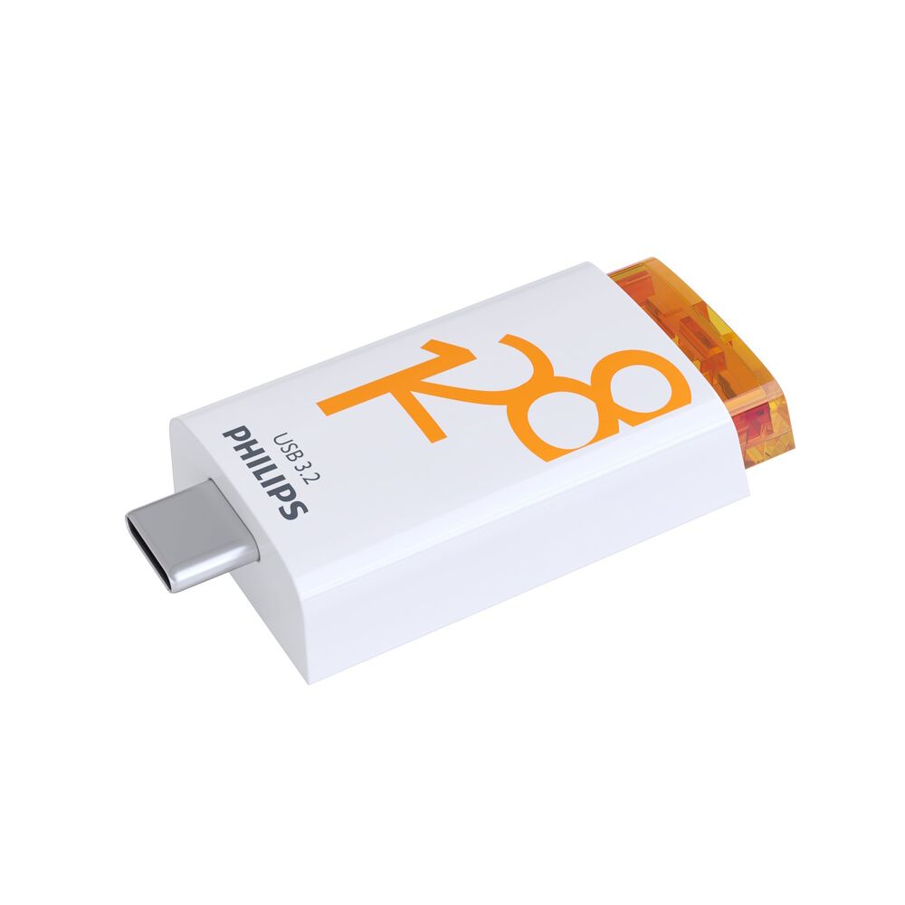 PHILIPS Pendrive Philips Click 128 GB, pomarańczowy