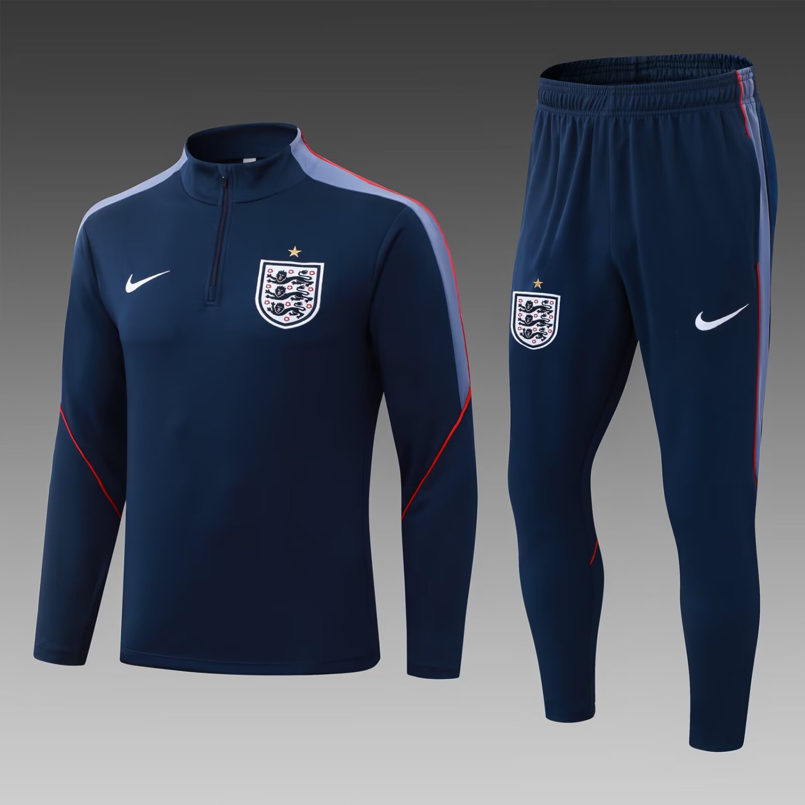 2026 England Half-Zip Training Suit Royal Blue Jersey Set