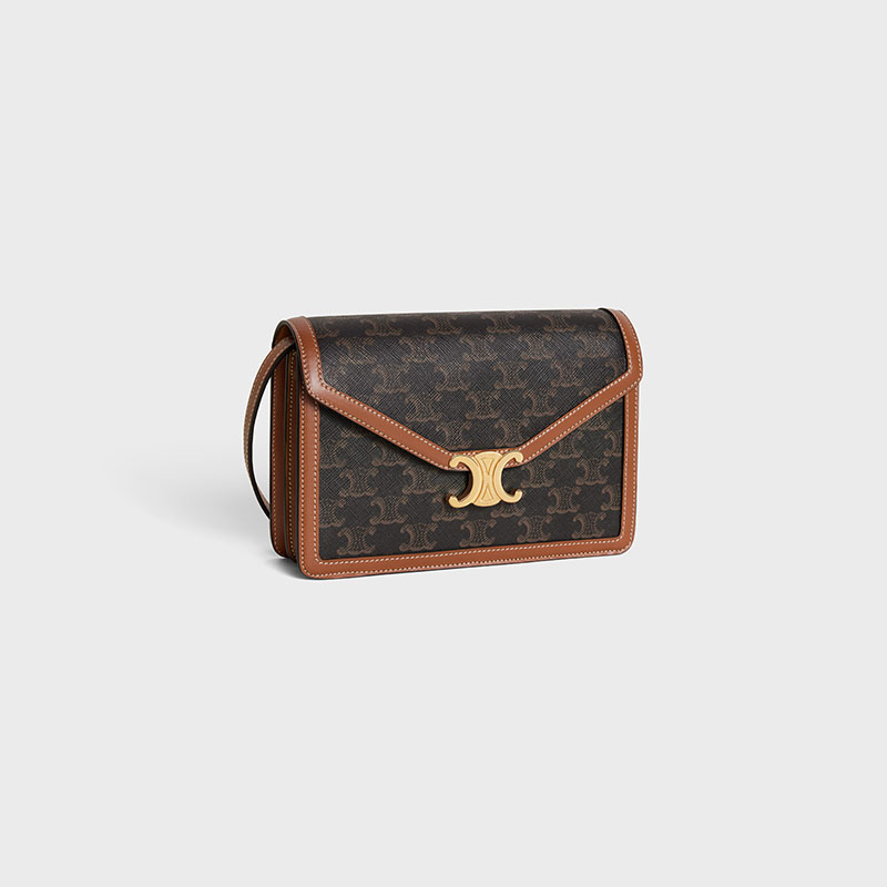 ENVELOPPE TRIOMPHE BAG IN TRIOMPHE CANVAS AND CALFSKIN