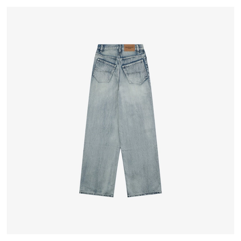 Blcg Baggy Ice Blue Washed Wide-Leg Denim Jeans
