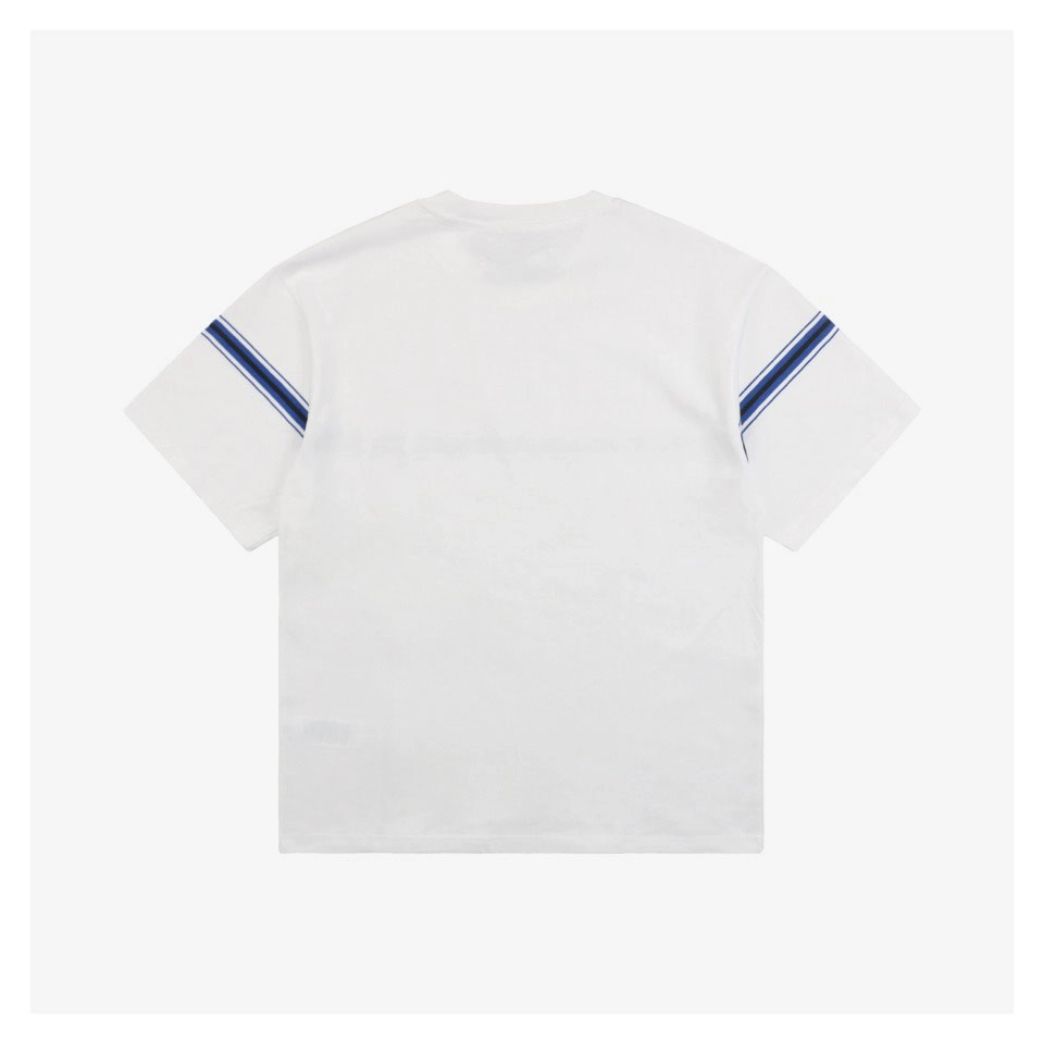 BBrry Horizontal Stripe Knight Logo Embroidery T-Shirt White