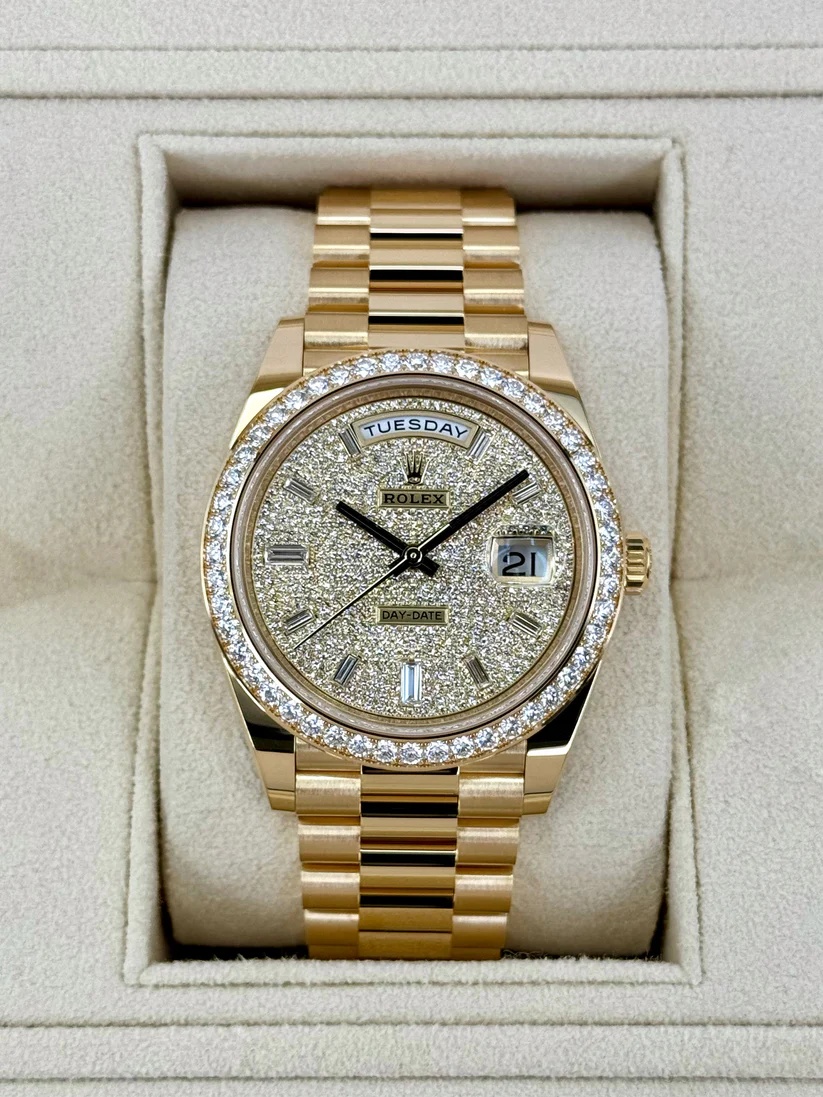 [2026 Mirror Grade]RLX Day-Date 40mm Diamond Dial Watch 228348RBR-0037