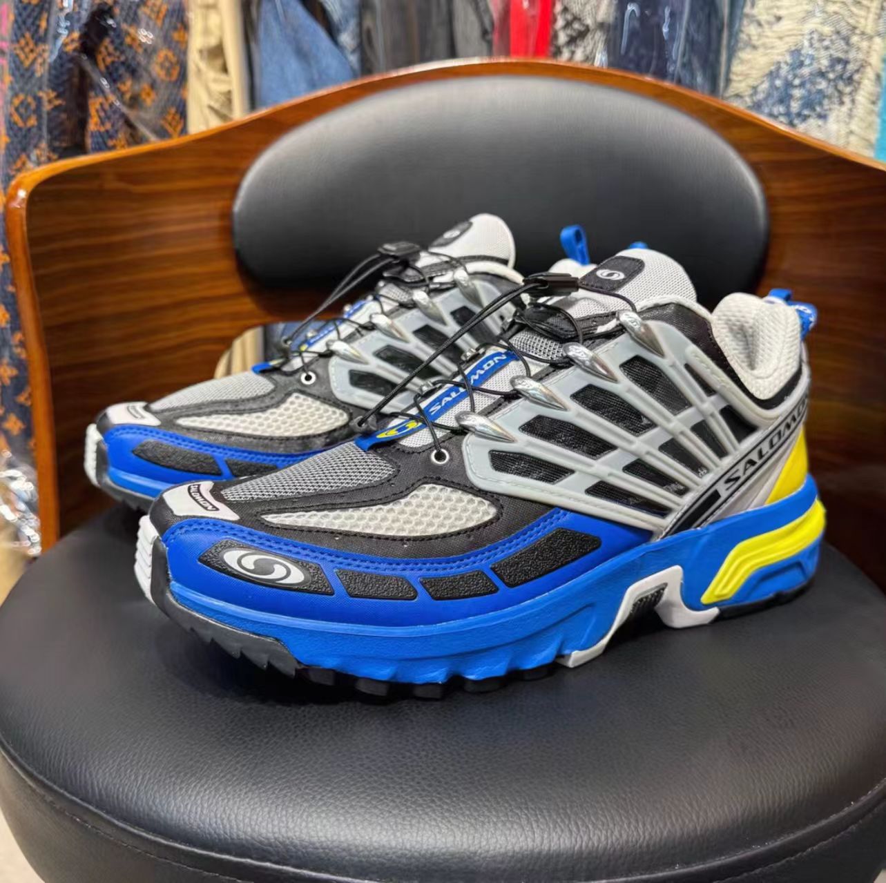 Salomon ACS Pro Blue Black Yellow Hiking Shoes