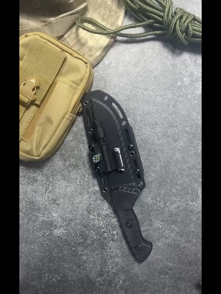 D2 Steel Outdoor Fixed Blade Knife – Full-Tang Design with Scabbard, Portable Multi-Purpose Tool for Camping, Bushcraft, and General Outdoor Use