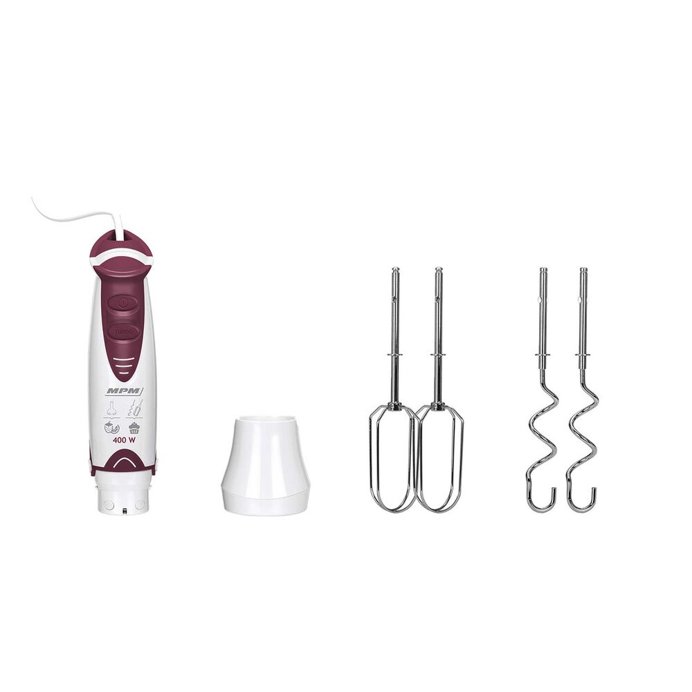 MPM Blender ręczny MPM MBL-16, 400 W, z akcesoriami, biały