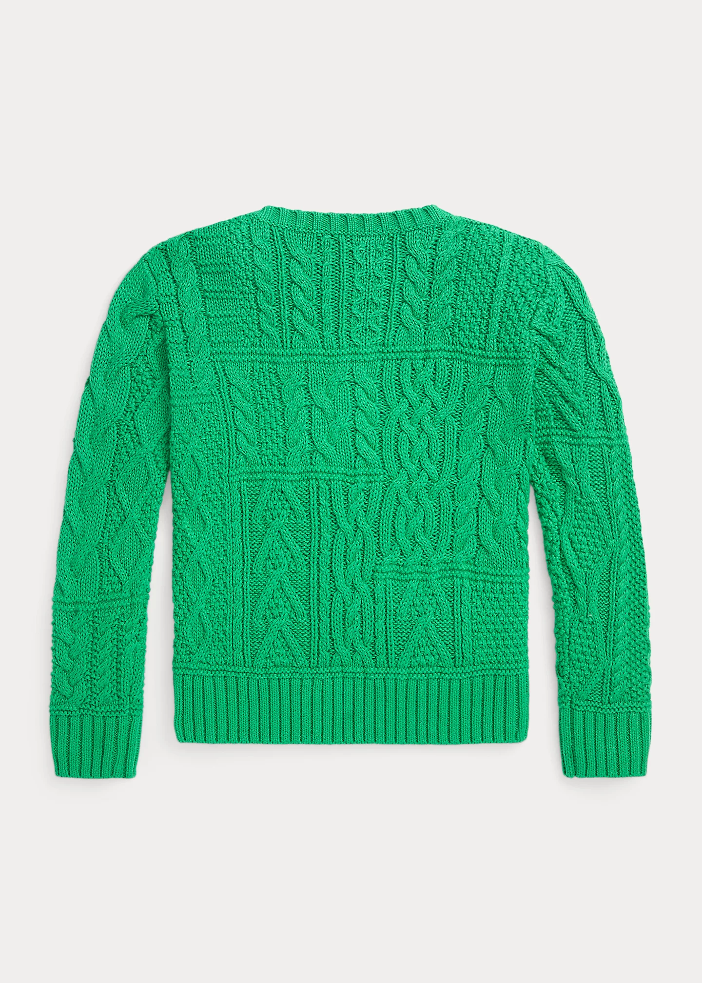 Aran-Knit Flag Cotton Sweater