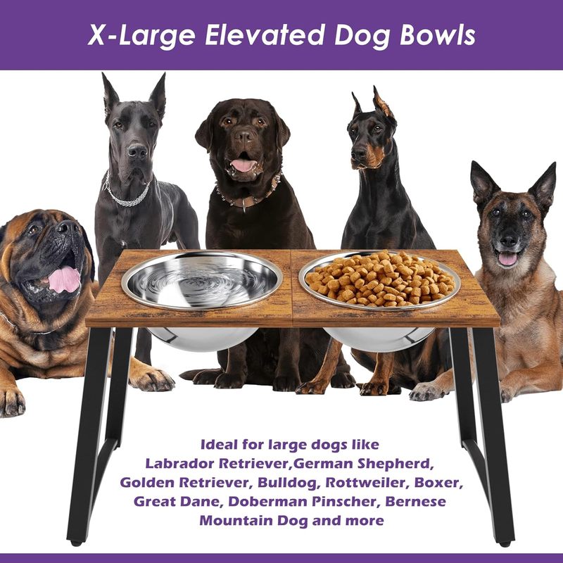 Elevated Dog Bowls for X-Large Dogs with Spill Proof
