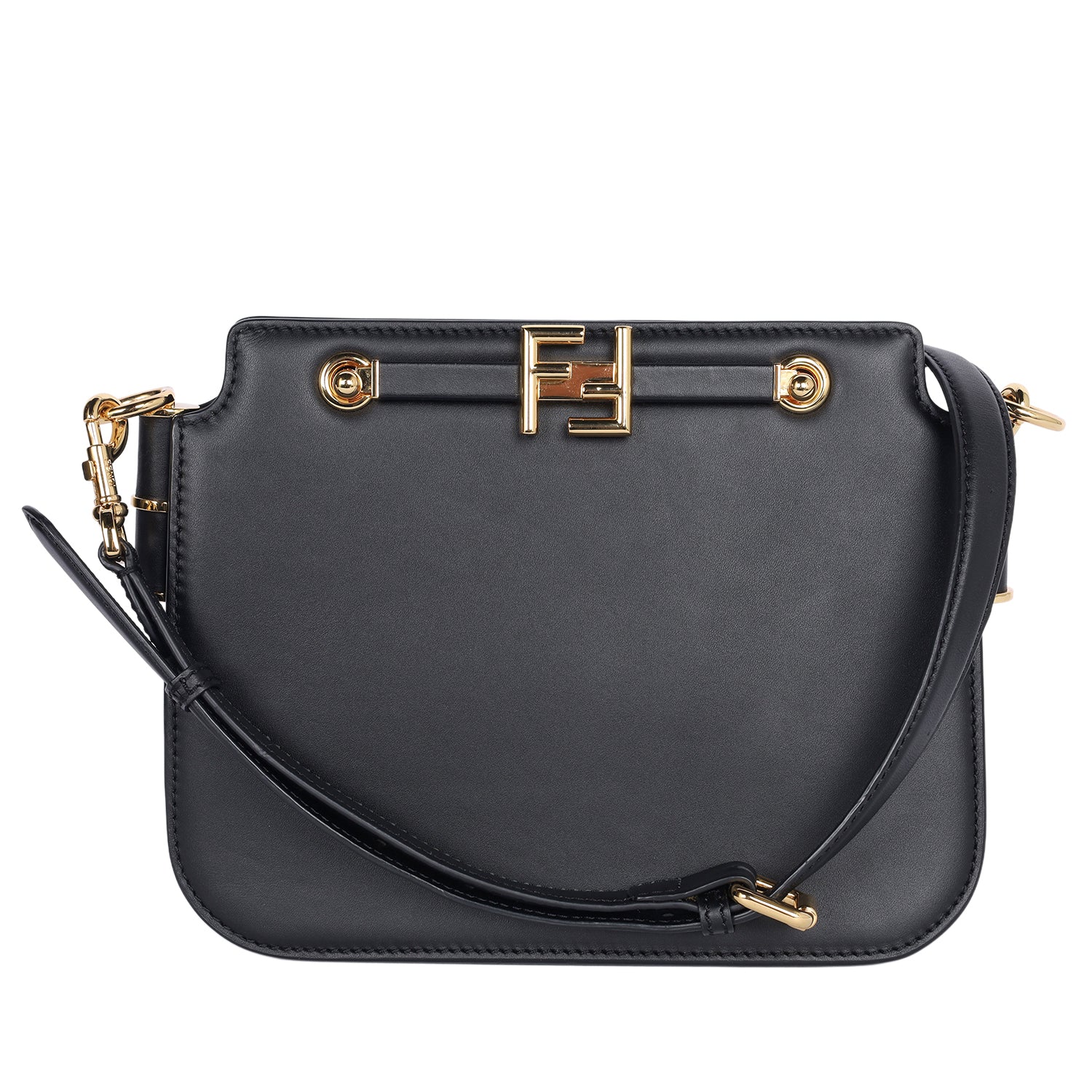 Vitello King Luxor Fendi Touch Shoulder Bag Black