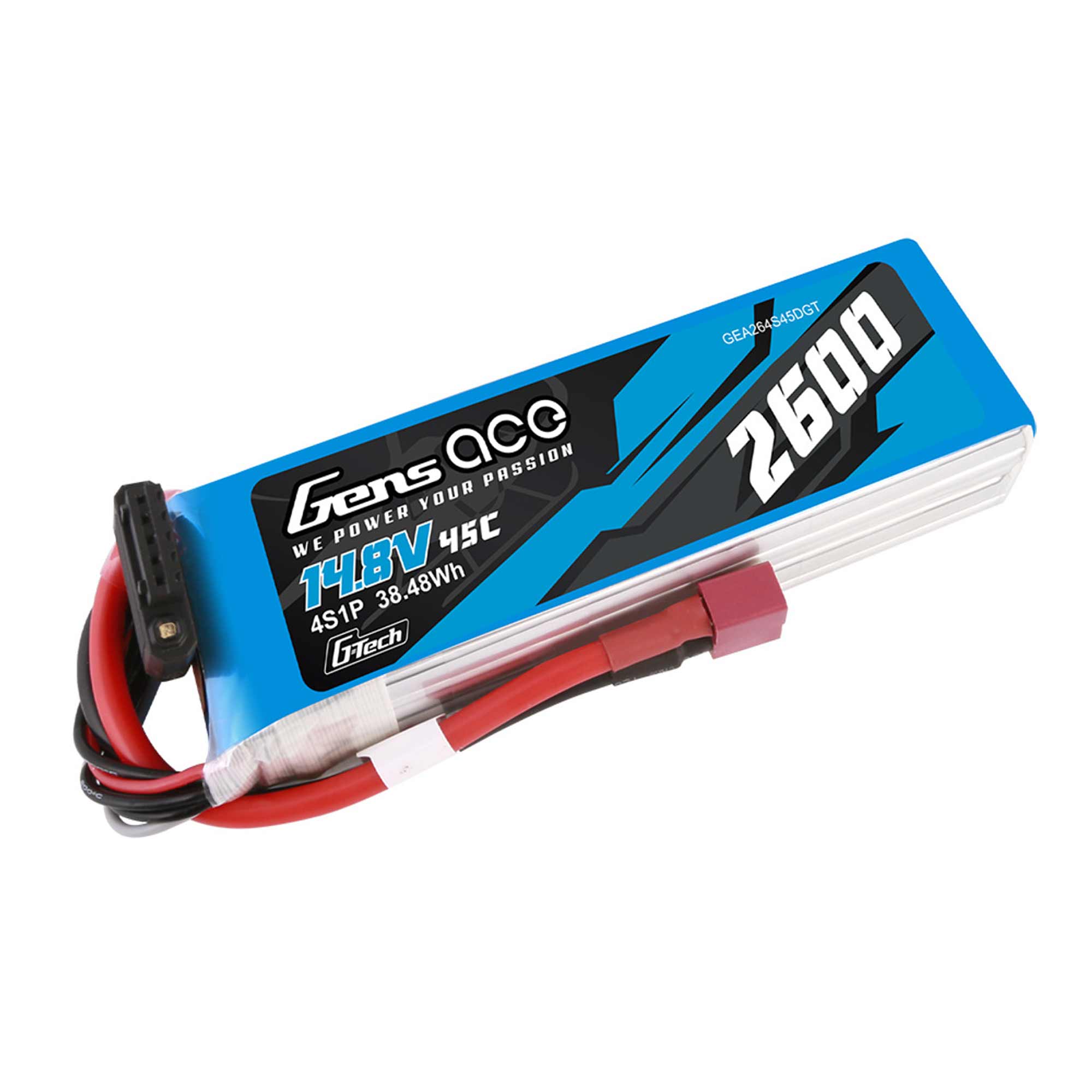 14.8V 2600mAh 4S 45C G-Tech LiPo Battery: Deans