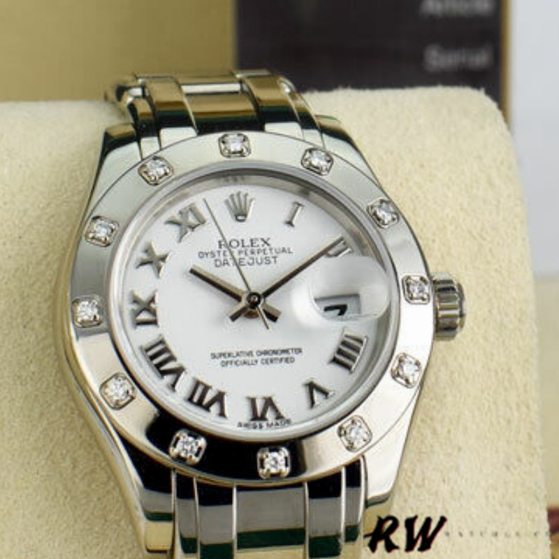 [2026 Mirror Grade]Rolex Pearlmaster 80319 White Roman Dial 29MM Lady Replica Watch