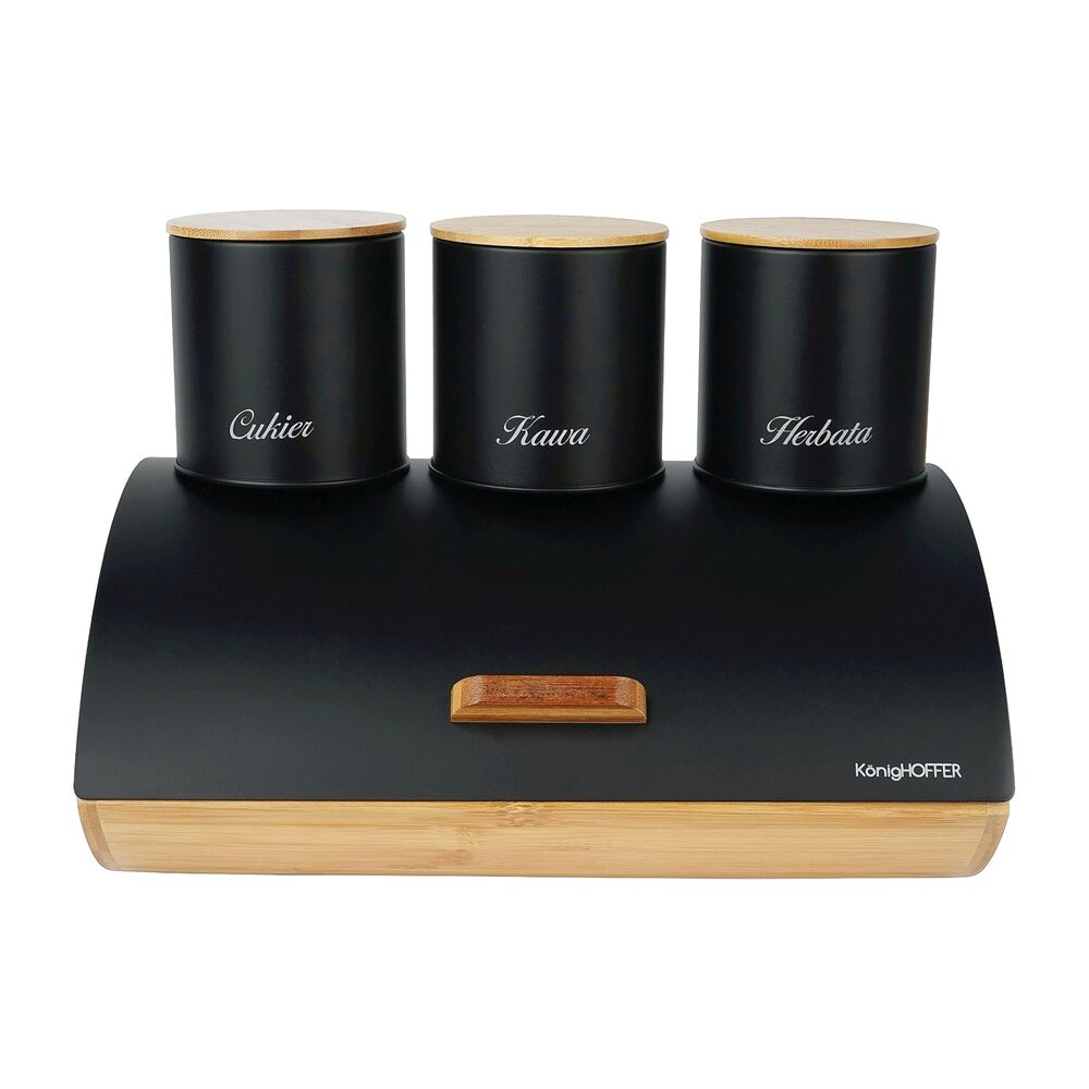 KONIGHOFFER Chlebak z 3 pojemnikami Konighoffer Cosmic, czarny