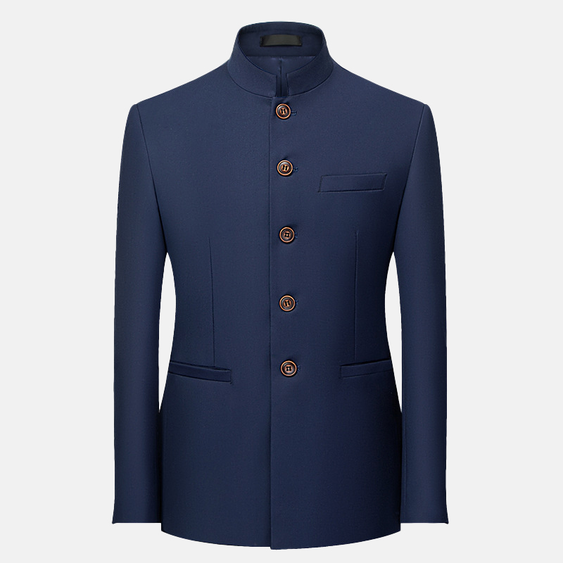Men's Business Casual Stand Collar Single Breasted Blazer