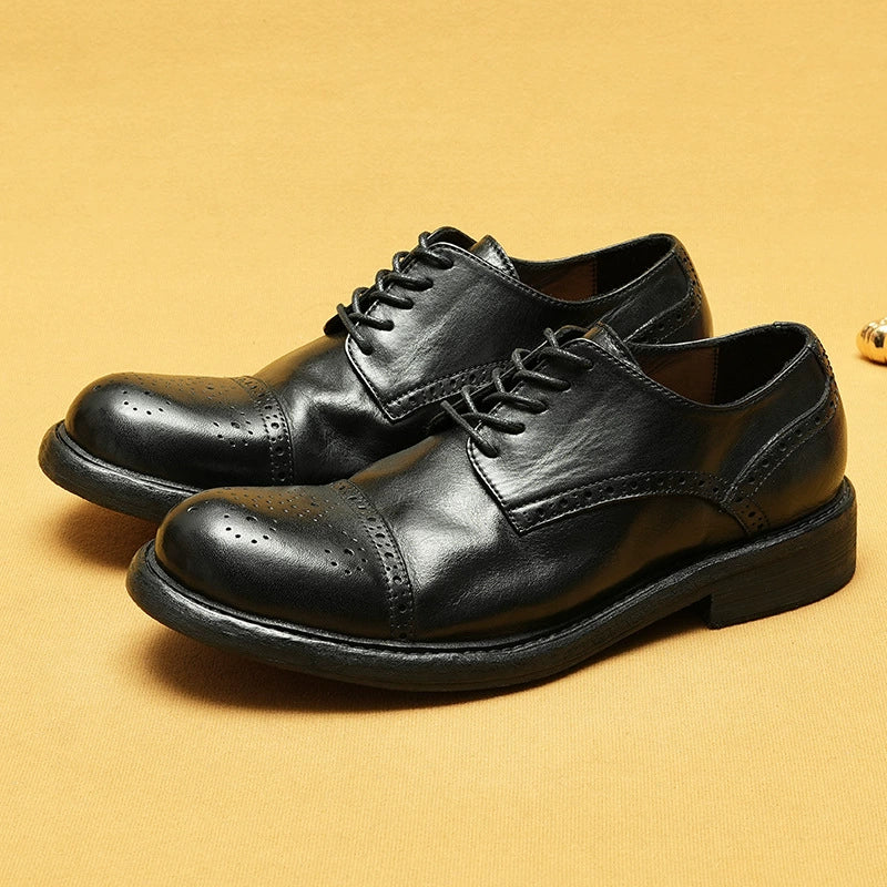 (Ships in 6 days)Men’s Goodyear Welted Handmade Leather Dress Shoes 82711
