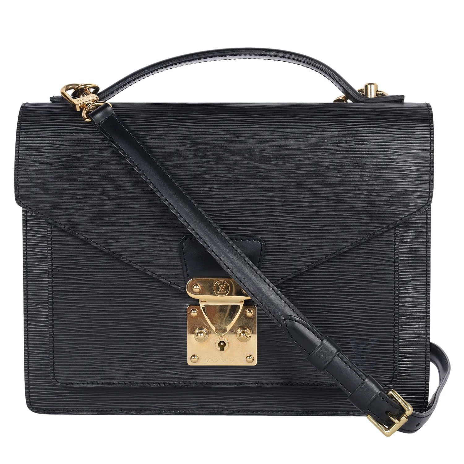 Black Epi Leather Monceau Crossbody Bag