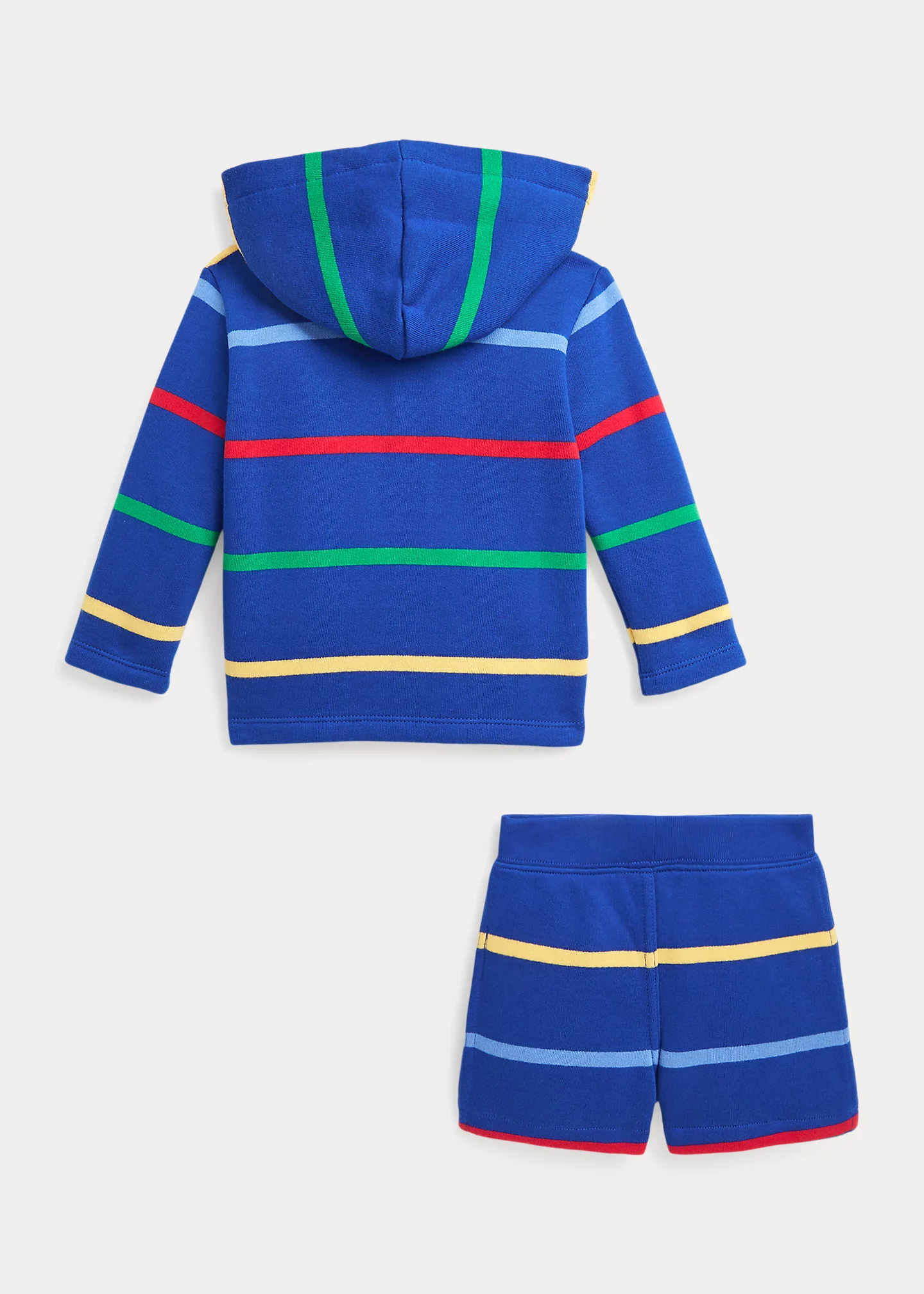 Striped Fleece Henley Shirt & Short Set