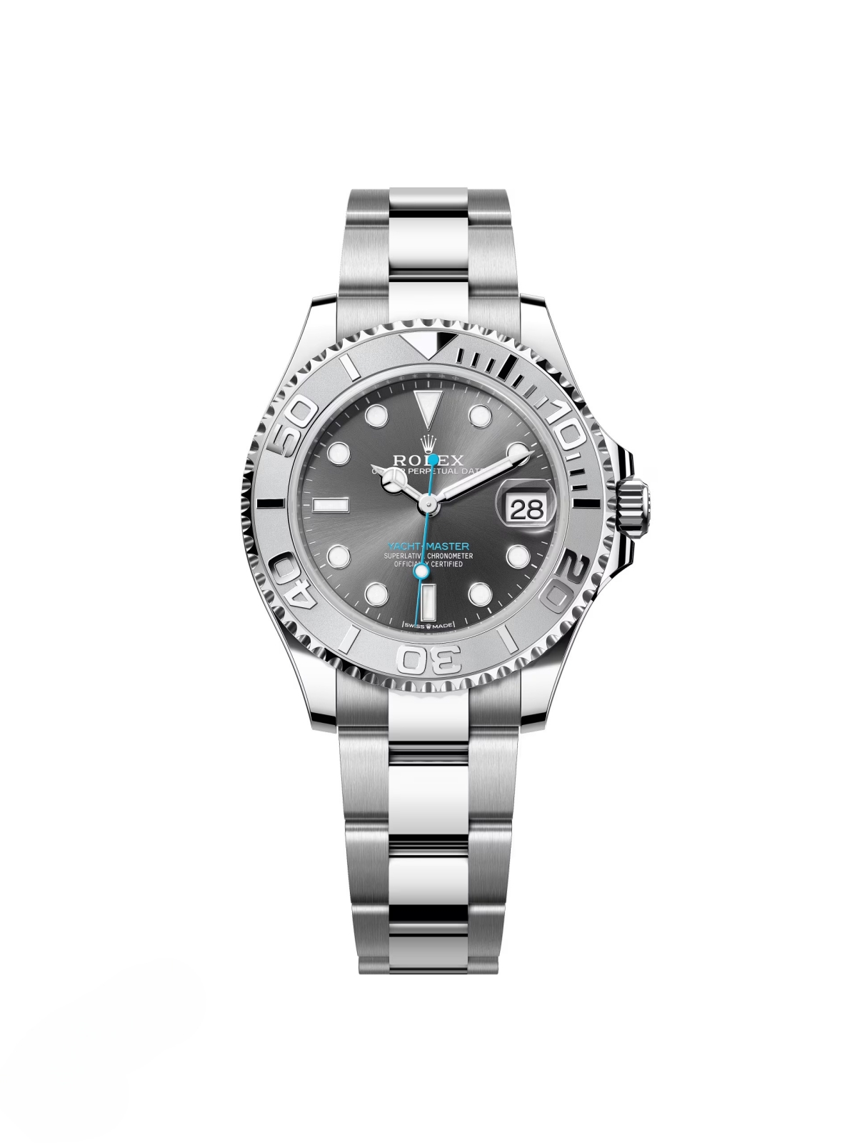 [2026 Mirror Grade]RLX Yacht-Master 37mm Rhodium Dial 268622 Steel with Platinum Bezel