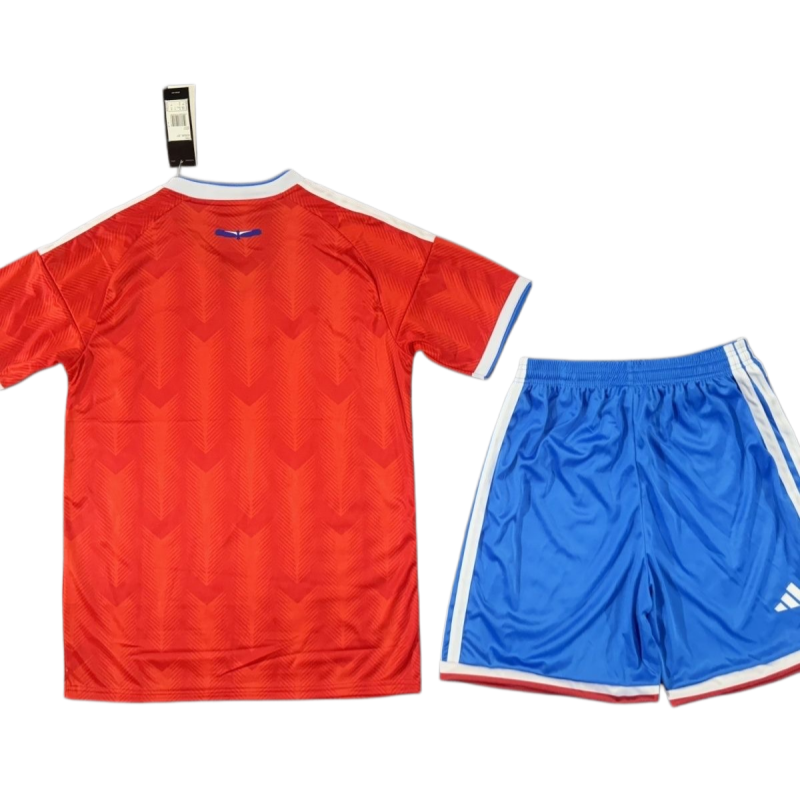 Chile World Cup 2026 Home Kids Short Sleeve Kit & Jersey + Shorts Fan Version