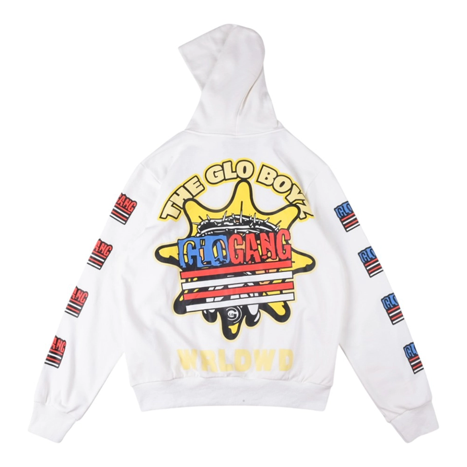 Glo Gang White Child Of The Sun Full Zip Hoodie