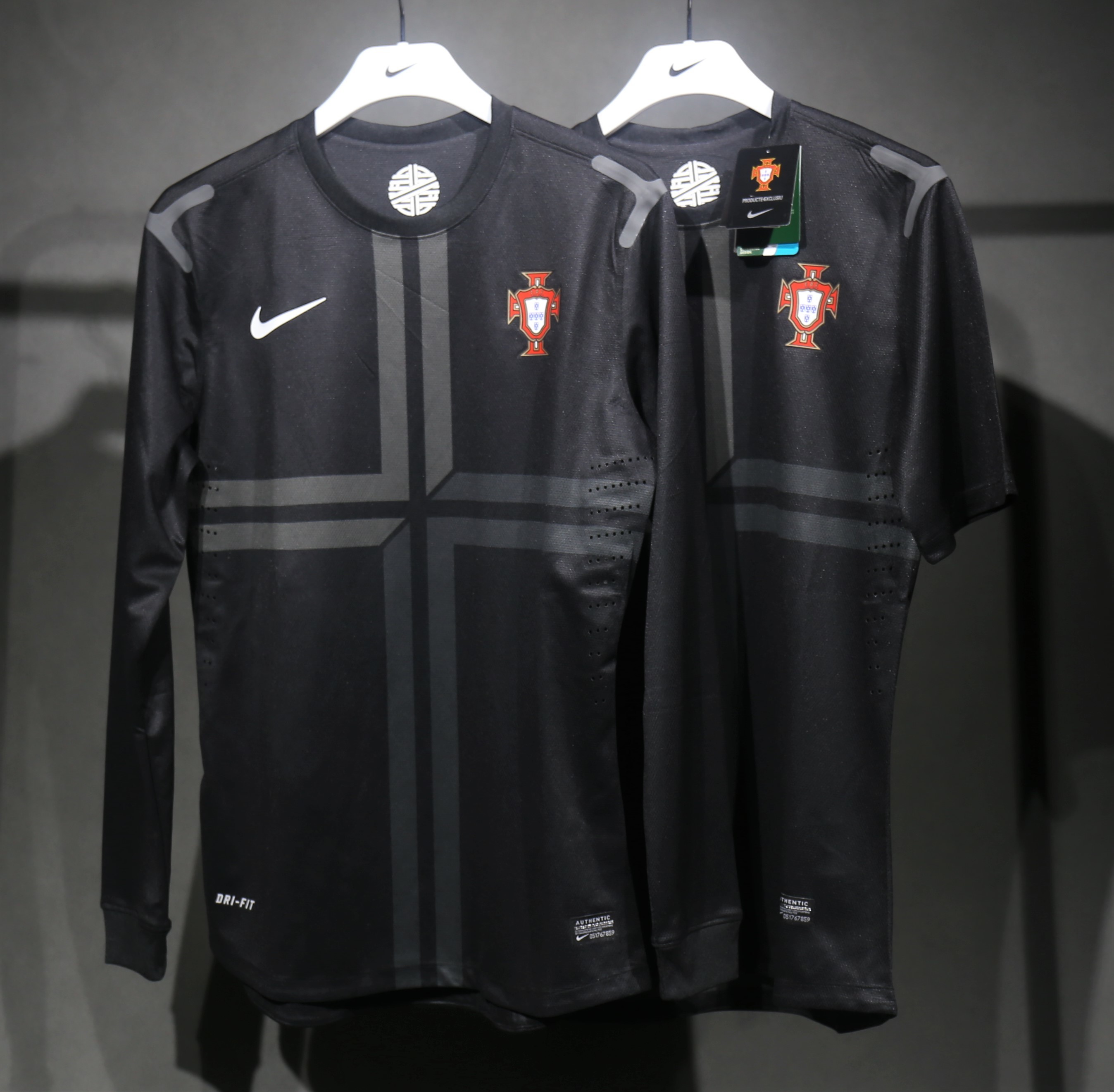 Portugal Retro Authentic Soccer Jersey Away Long Sleeve Shirt 2013