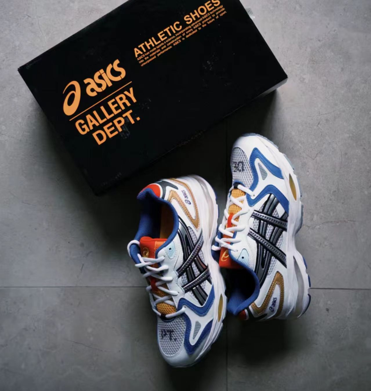 ASICS Gel-1090 White Blue Gold Red Silver