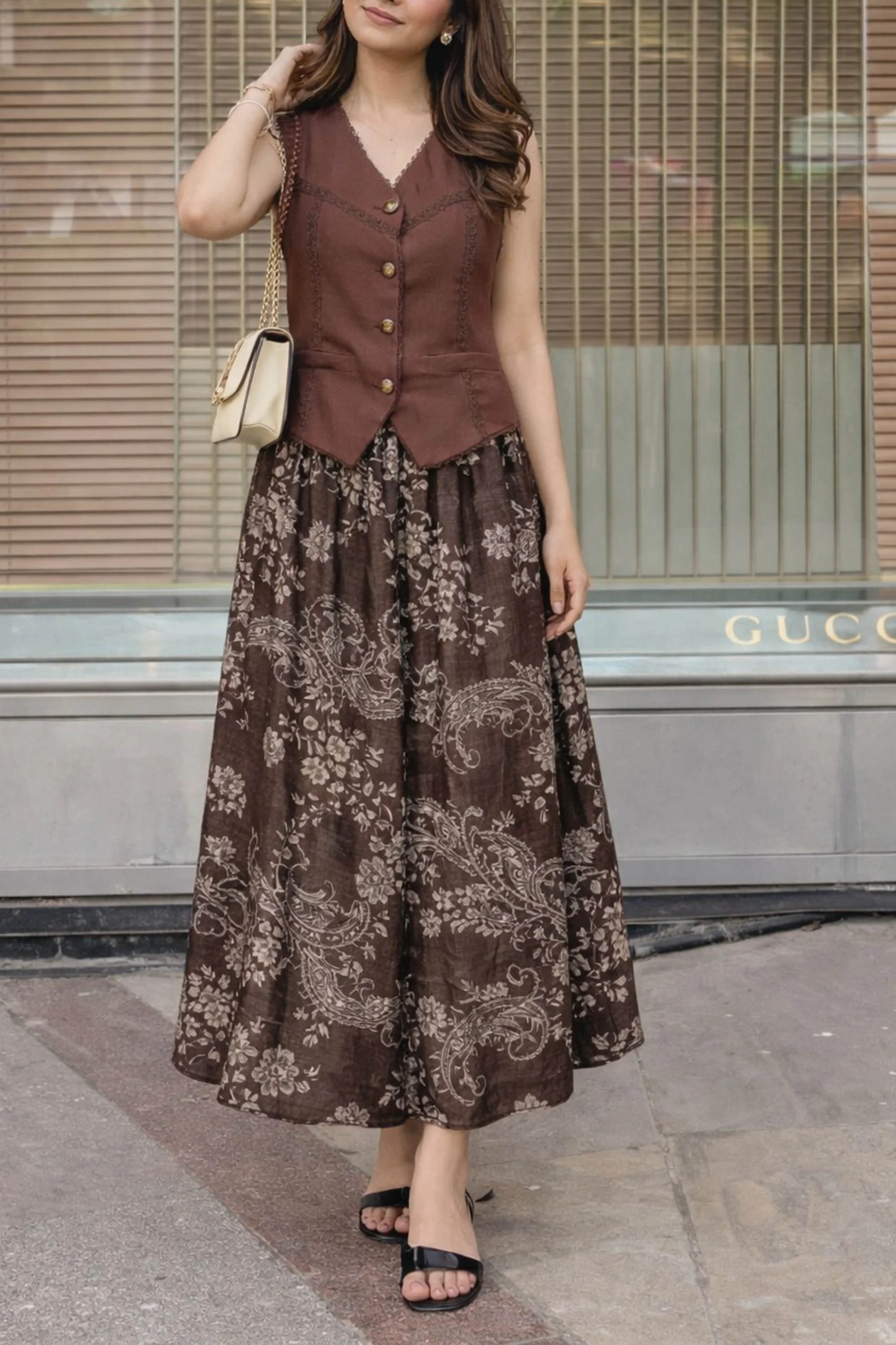 Cocoa Paisley Co-Ord