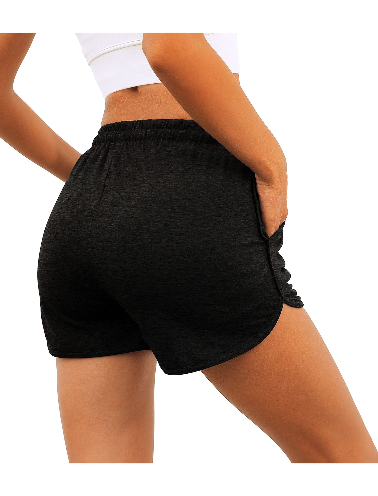Workout Shorts for Women Back to School Outfits for Teachers Running Athletic Shorts Black M