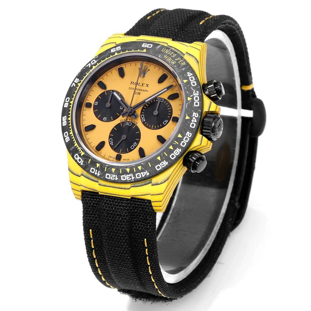 [2026 Mirror Grade]Rolex Daytona DIW Carbon Yellow “BUMBLEBEE” 40mm Replica 1:1 – Top Quality Version