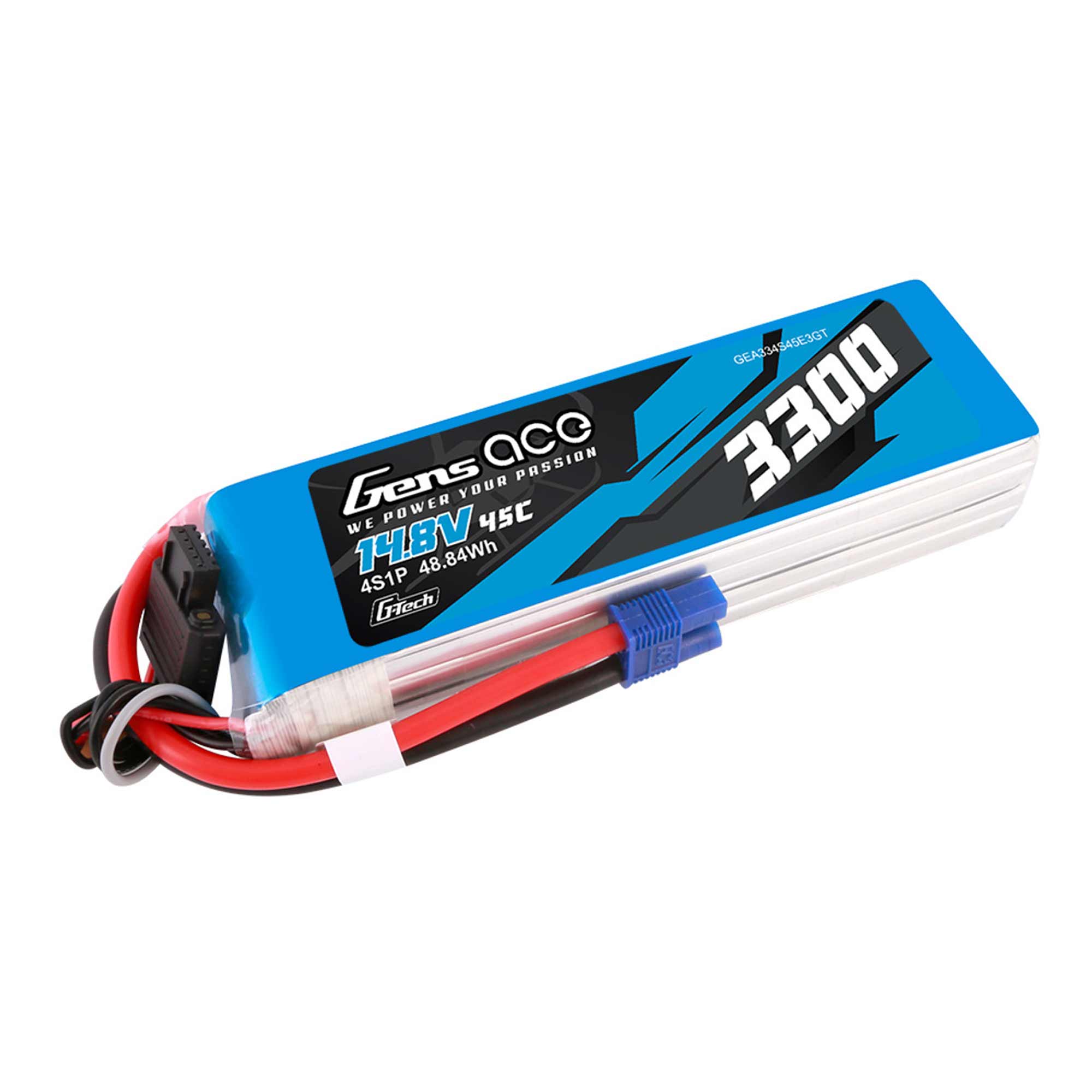 14.8V 3300mAh 4S 45C G-Tech LiPo Battery: EC3