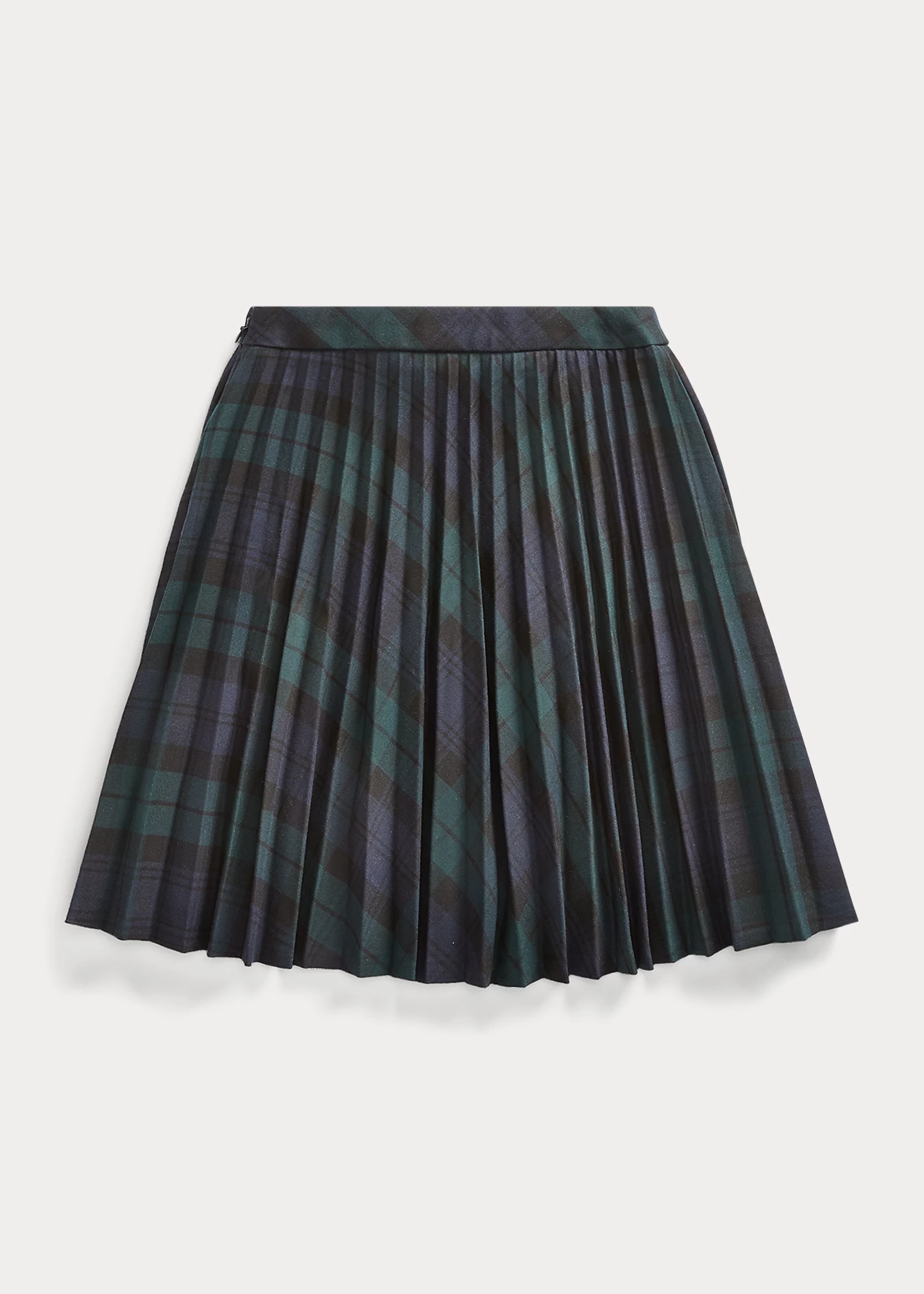 Tartan Pleated Twill Skirt