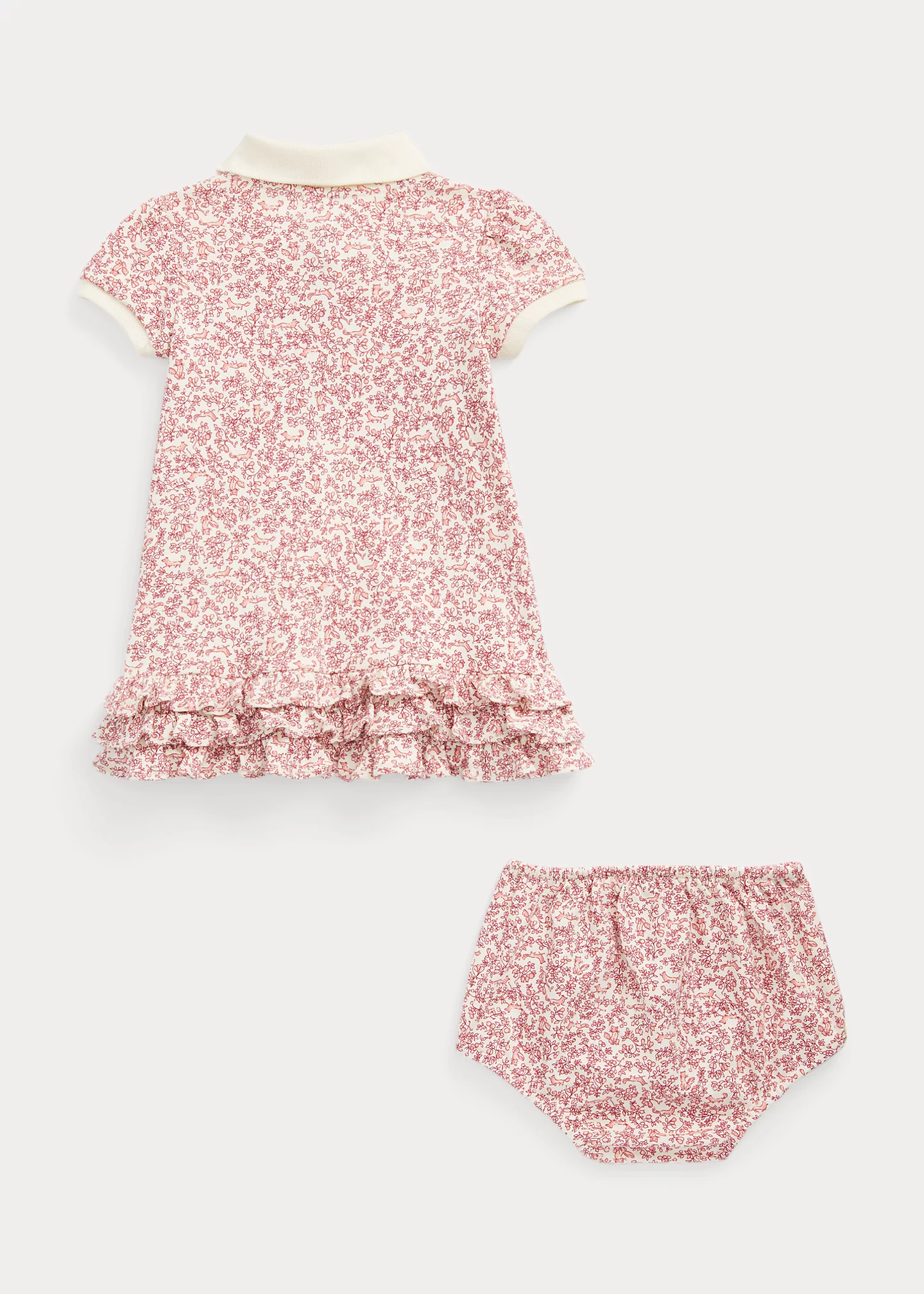 Fox-Print Cotton Polo Dress & Bloomer