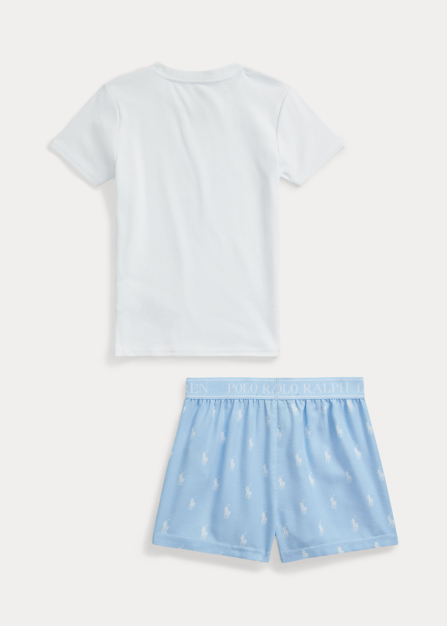 Cotton Tee & Flannel Short Sleep Set