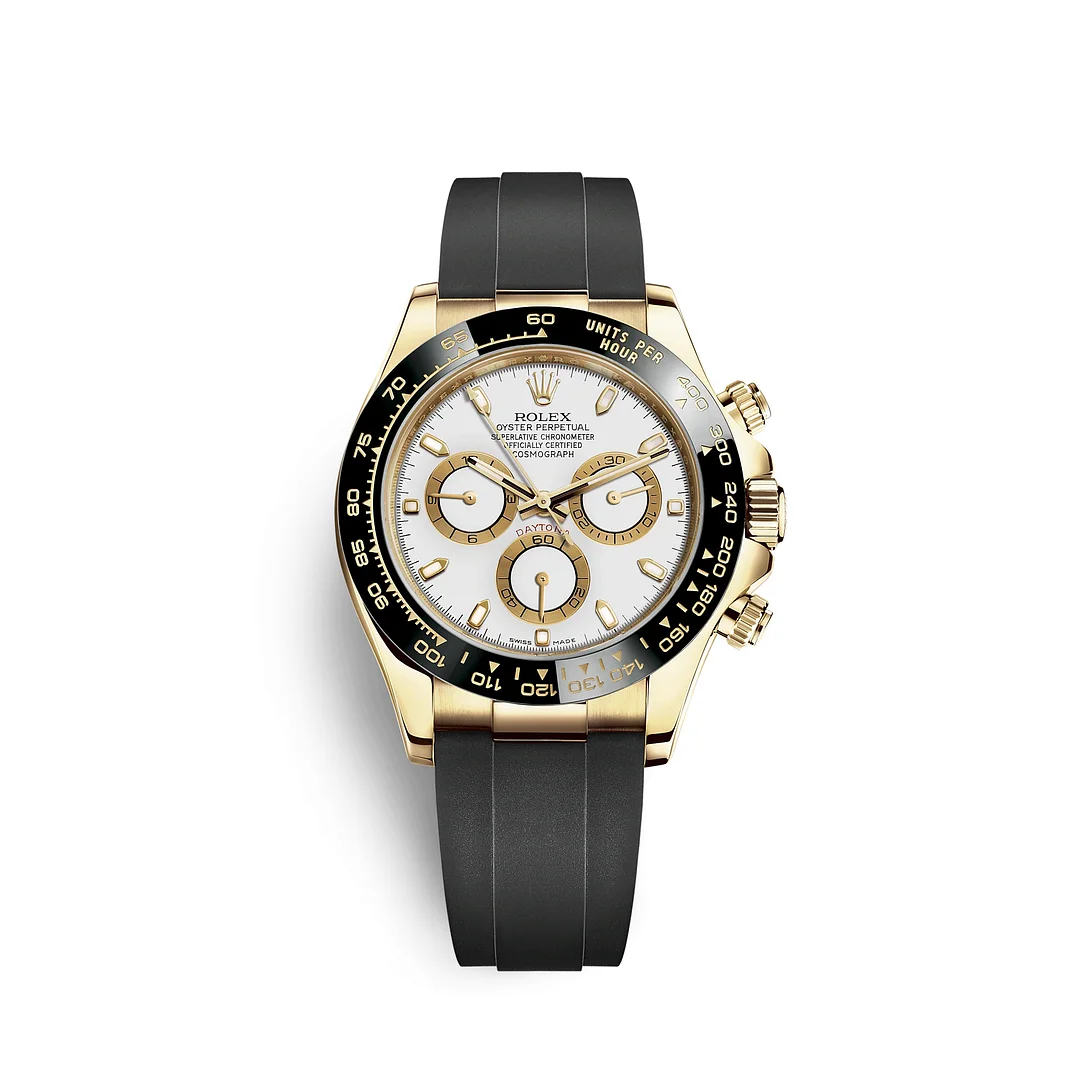 [2026 Mirror Grade]Rolex Daytona Yellow Gold / Ceramic / White / Oysterflex  m126518ln-0002