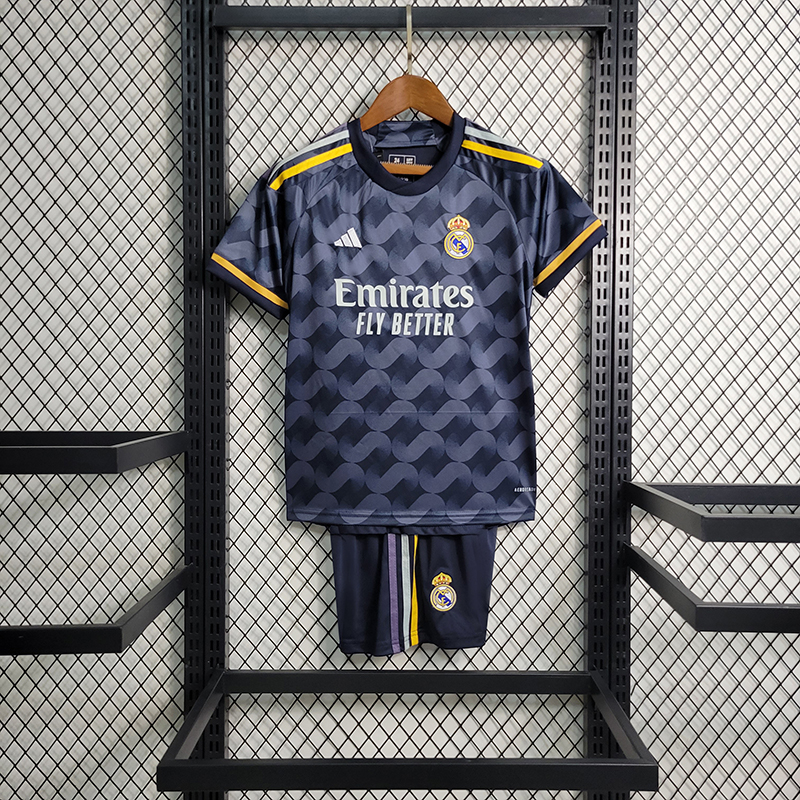 Real Madrid Soccer Jersey Away Kids Kit Jersey+Shorts 2023/24