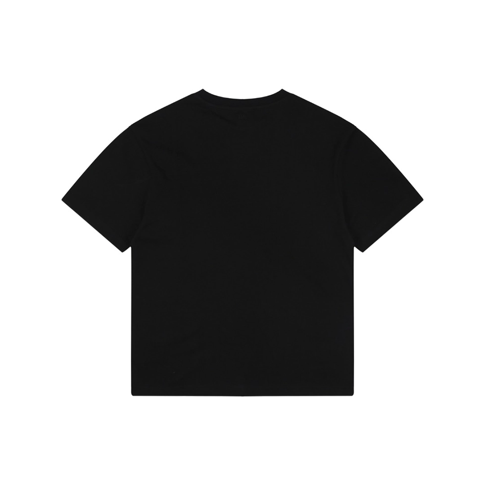 Ami Paris Big Heart Logo Embroidered Cotton T-Shirt