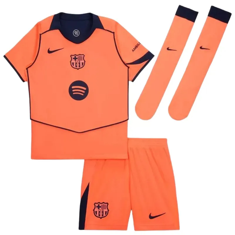 Barcelona Football Jersey Third Away Kids Full Kit 2025/26