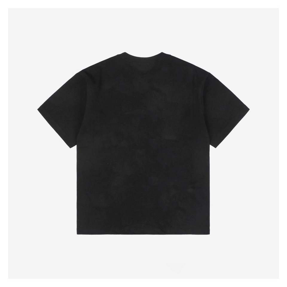 We11done Square Logo Small Letter Silicone Print T-Shirt (Black/White/Pink)