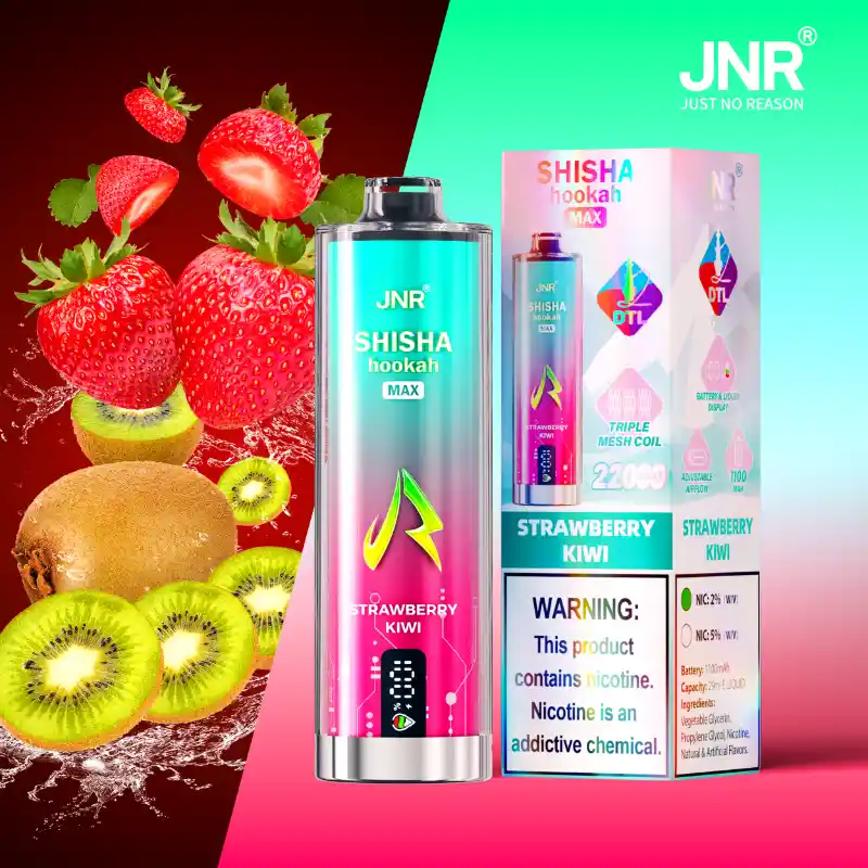 JNR Shisha Hookah Max 22000 Puffs - Disposable Vape - Strawberry Kiwi