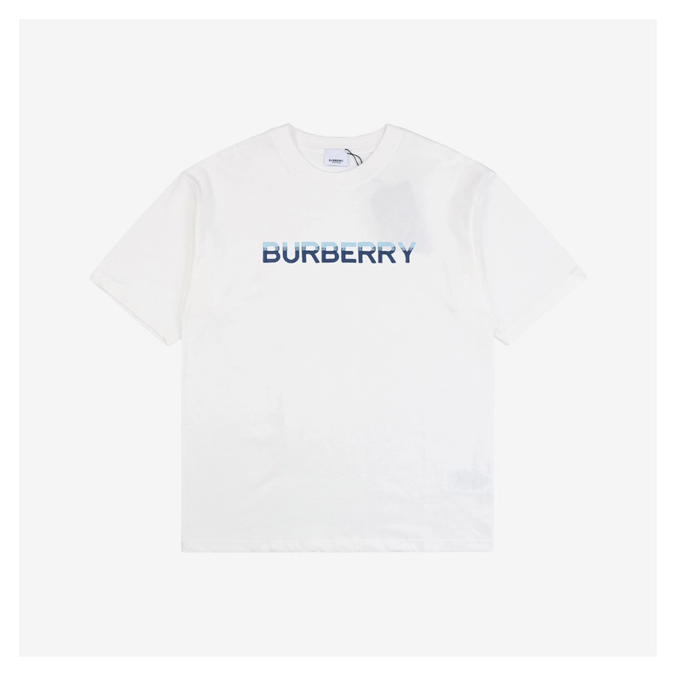 BBry Blue & White Slogan Embroidered T-Shirt (Black/White)