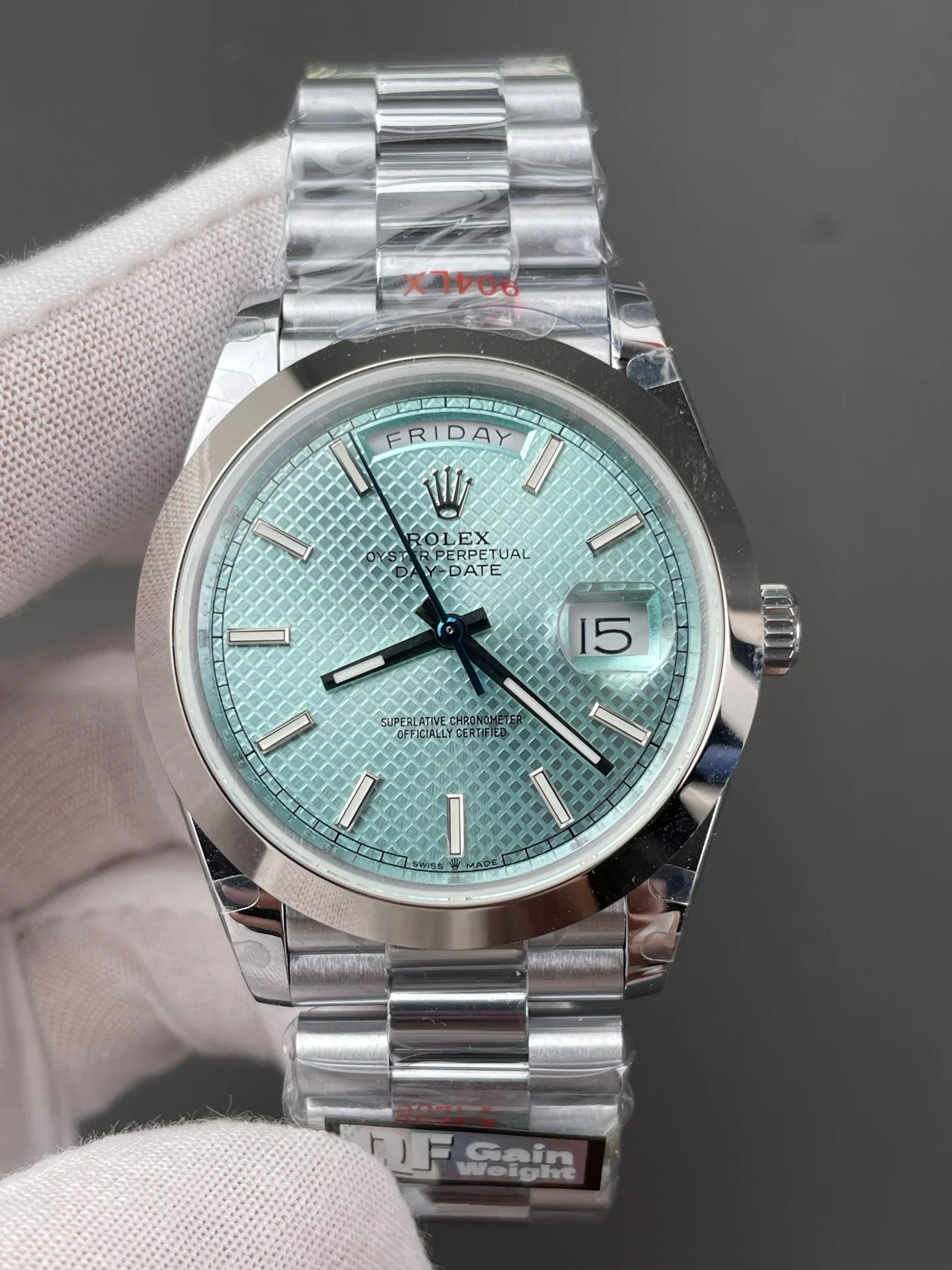 Grid Ice Blue Dial Day-Date