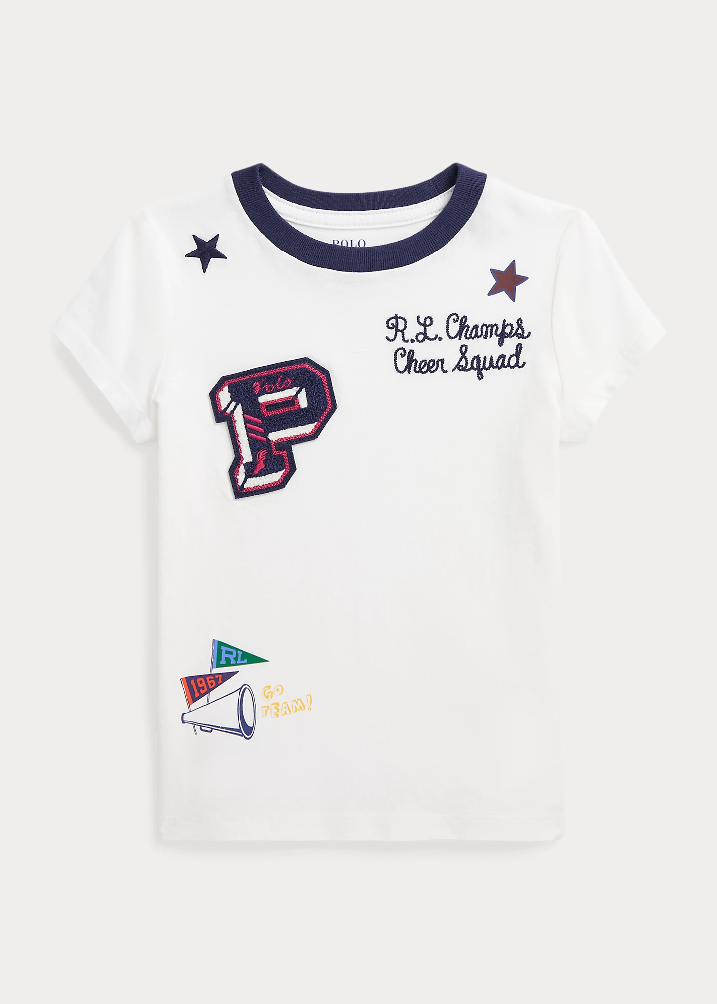 Letterman Cotton Jersey Ringer Tee