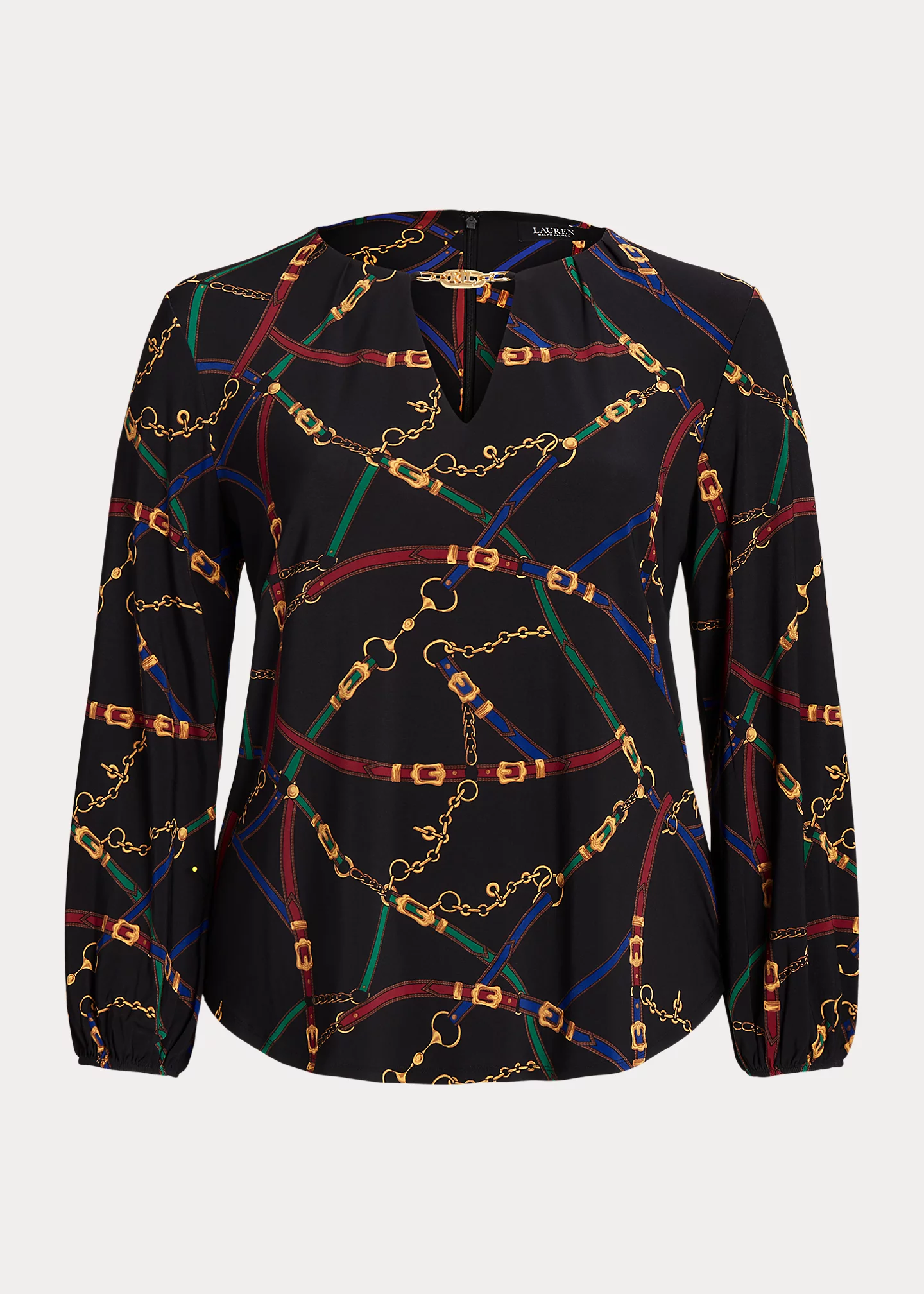 Print Logo-Trim Stretch Jersey Top