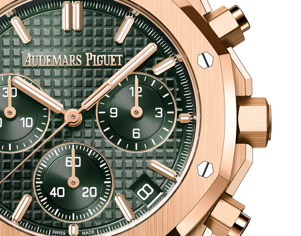 [2026 Mirror Grade]Audemars Piguet ROYAL OAK Pink Gold Khaki Green Dial CHRONOGRAPH 41mm 26240OR.OO.1320OR.08