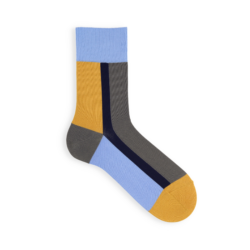 062130225 Vertical Color Block Short Socks